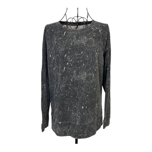 Lucy active black and white paint splatter long sleeve sweatshirt - Picture 1 of 8